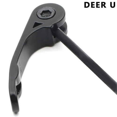 DEER U Road Mountain Bicycle MTB Wheel Hub Front and Rear Skewers Quick Release Clip Bolt Lever Axle QR 145/180 mm, a Pair (Black)