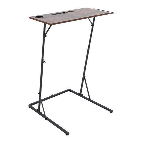 SODONAD Adjustable Bike Trainer Fitness Desk Portable Workstation Standing Desk with Cup Holde & Towel Rod, Cycle Desk Trainer Stand Table for Indoor Cycling, Exercise, Black