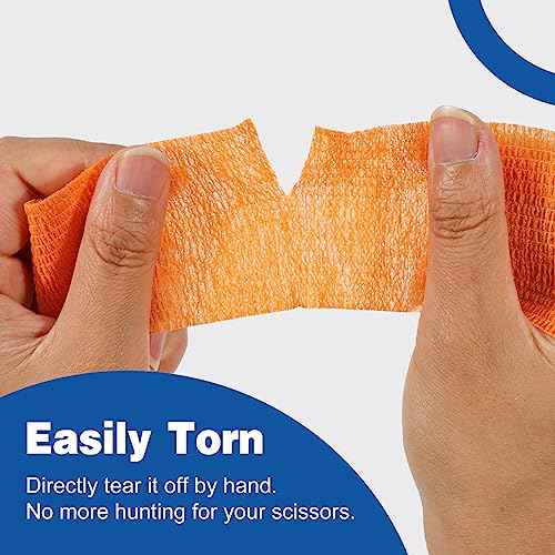 AZEN 16 Pack Self Adhesive Bandage Wrap, 2" X 5 Yards Elastic Cohesive Bandage Wrap, Color Athletic Tape, Vet Wrap, Ankle Tape