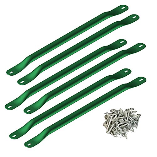Metal Monkey Bars Kit for Backyard Swing Sets - 6 Rungs, 21.5 Inch, Green