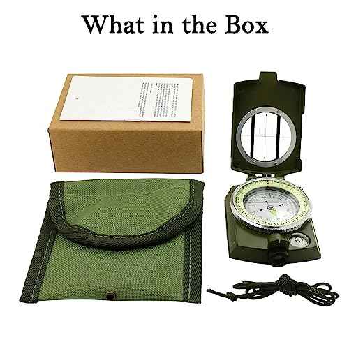 Compass, Hiking Compass for Survival with Lensatic ? Water-Resistant Durable and Pocket-Sized
