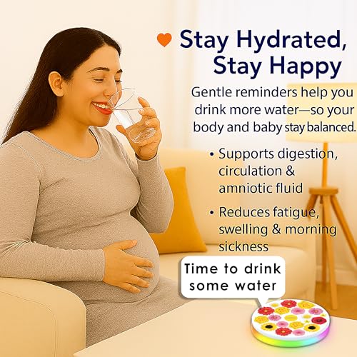 Coolfire ? Talking Drink Water Reminder, with Voice Alerts & Lights, Works with Any Cup or Clear Water Bottle, Smart Water Bottle, Water Tracker, Time Marker to Drink, Pregnancy Hydration Care (F)