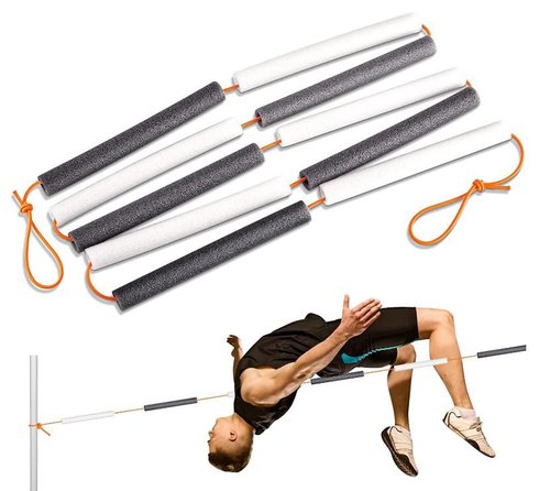 goduog 2Pack high Jump Bungee Cord,16.4Ft High Jump Training Equipment,Foldable Gymnastics Bar,Long High Jump Bungee Elastic Crossbar,Pole Vault Training Elastic Jump Bands for High Jump Practice
