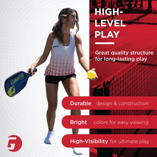 Yellow 6 Pack Indoor Pickleballs - USAPA Approved, High Visibility, Durable, Precise Flight