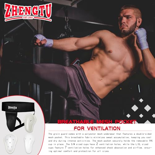 Groin Protector Cup for Men and Boys, Black, Small - Martial Arts & Sports Gear