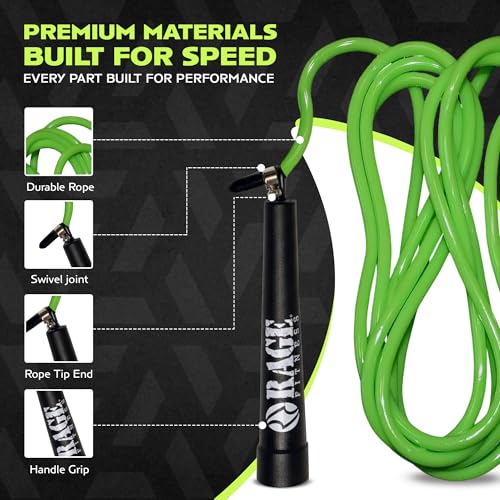 Speed Jump Rope for Cardio Fitness - Adjustable PVC Handle & Smooth Bearings