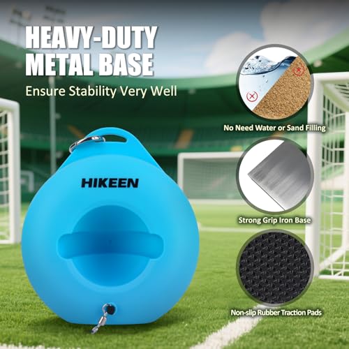 Hikeen Soccer Training Set with Metal Base & Rebound Ball - Blue