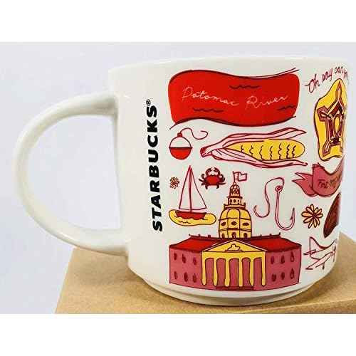 Starbucks Maryland Ceramic Mug Been There Series Across The Globe Collection, 14 Ounces