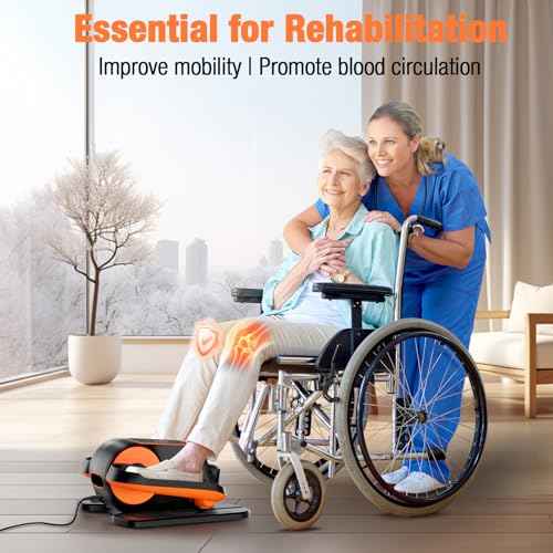 Under Desk Elliptical Exercise Machine, Ellipse Leg Exerciser as Seen on TV with Remote, 15 Adjustable Speed, Portable Leg Exerciser While Sitting for Seniors, Quiet Elliptical Machine for Home Office