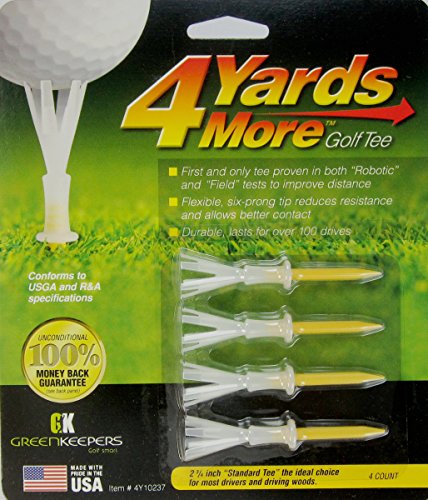 4 Yards More Golf Tee - 2 3/4" Yellow (4 Tees) - ProActive Sports