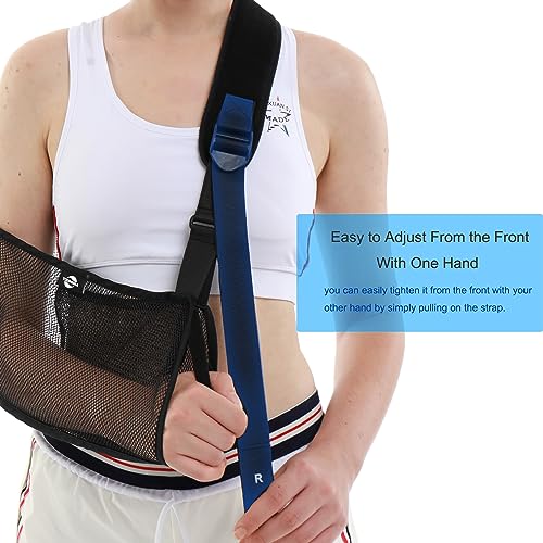 Mesh Arm Shoulder Sling Updated Version 2 - Adjustable Water-Resistant Immobilizer for Injuries