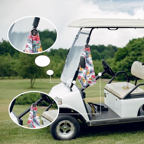 Magnetic Golf Towel with Clip - Microfiber Waffle Pattern for Men & Women - White