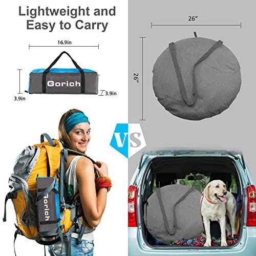 Gorich Beach Tent Sun Shelter for 3/4-5/6-7/8-10 Person with UPF 50£« UV Protection, Lightweight & Easy Setup Beach Shade Canopy, Portable Beach Shade Tent Beach Cabana