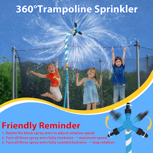 3-in-1 Trampoline Accessories Kit with Water Sprinkler, LED Lights & Basketball Hoop