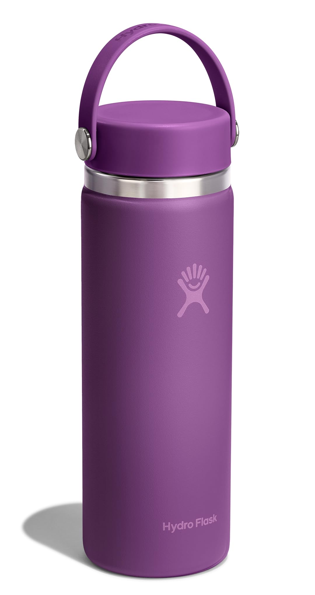 Hydro Flask Water Bottle - Insulated Stainless Steel - Wide Mouth Flex Lid, Non Spill, Leakproof and Refillable in 20 Oz Beachplum Purple