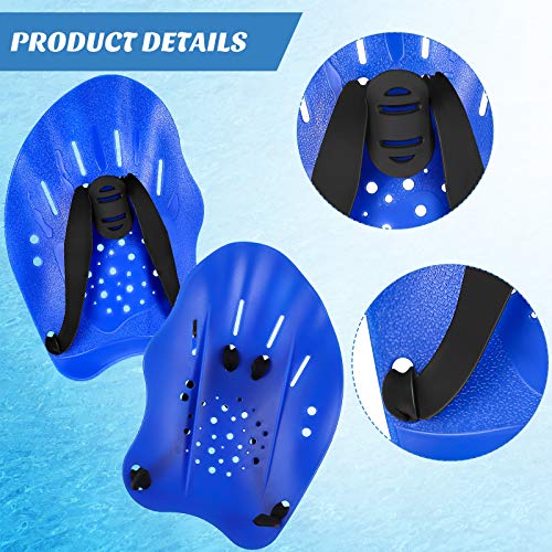 Swim Paddles with Adjustable Straps - Red, Blue, Black - Water Resistance Training Equipment