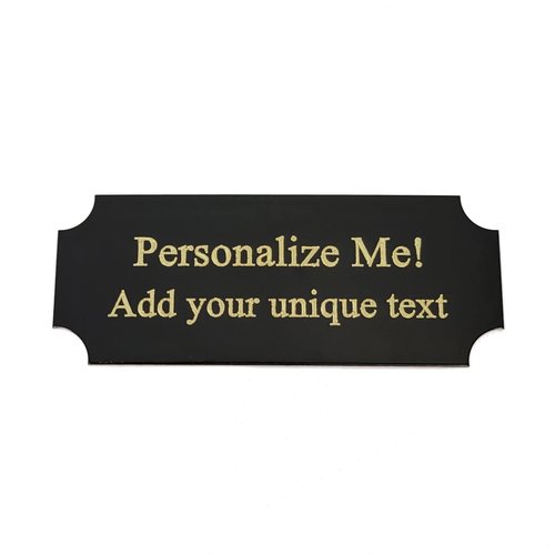 Size: 2.5" W x 1" H | Personalized Trophy Award Name Plates Engraved | Custom Metal Perpetual Plaques with Stick on Adhesive Tape (2-1/2" W x 1" H, Black Brass (Gold Letters))