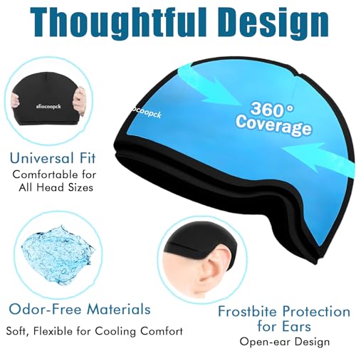 Black Cold Cap for Chemotherapy & Migraine Relief - Standard Fit