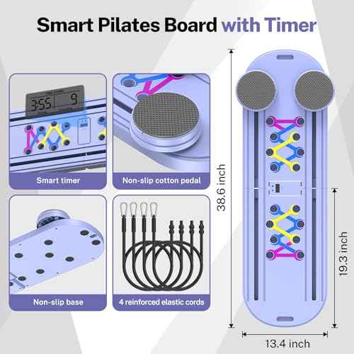 Pilates Board,Foldable Pilates Reformer Equipment with Timer, 7-in-1 Multi-Purpose Portable Pilates Reformer Machine Home Pilates Kit for Home Workout,Fitness,Exercise,Abs