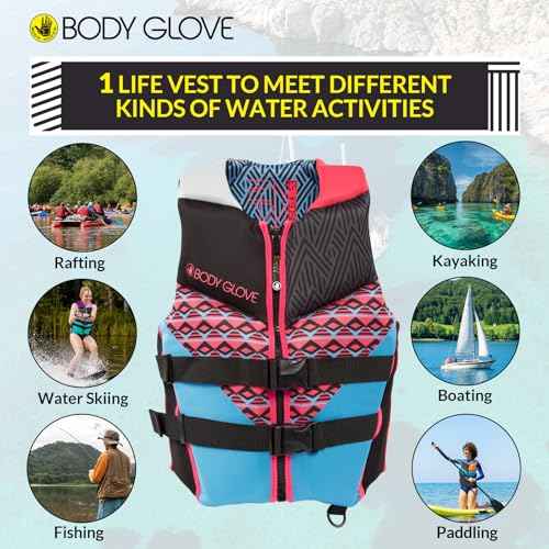 Body Glove Phantom Women's Neoprene Life Jacket, USCG and Transport Canada Approved PFD, Lightweight Life Vest, Great for Boating, Fishing, Kayaking, Rafting, Paddling