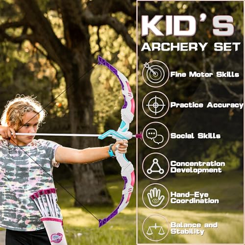 Pink & White Kids Bow and Arrow Set with LED Lights - 2 Pack