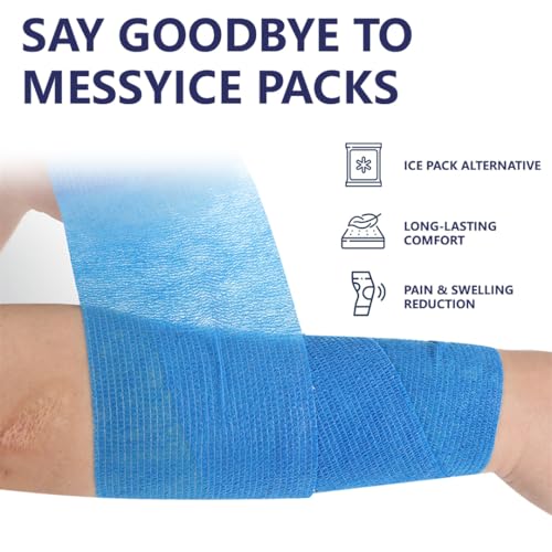 Ice Tape Self Sticking Ice Wrap 2 Pcs 10cm x 4.5m Instant Cooling Bandage for Muscle Pain & Swelling