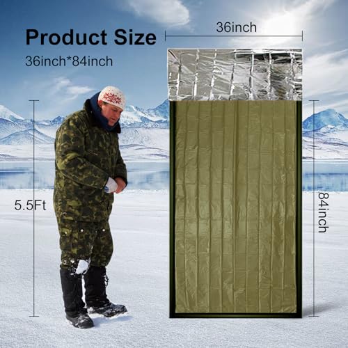 Emergency Sleeping Bag 3 Pack - Thermal Waterproof Mylar Bivy for Adults