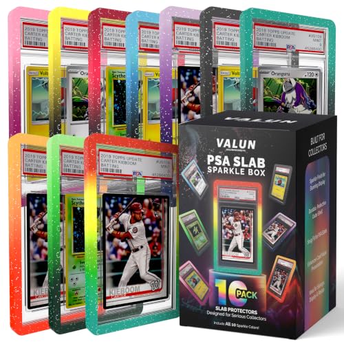 Sparkling Galaxy PSA Slab Protectors 10 Pack - Hard TPU Card Guards for Graded Cards