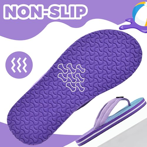 WateLves Girls Flip Flops Toddler Boys Kids Non-Slip Sport Sandals Beach Pool - Fish Scale, Big Kid