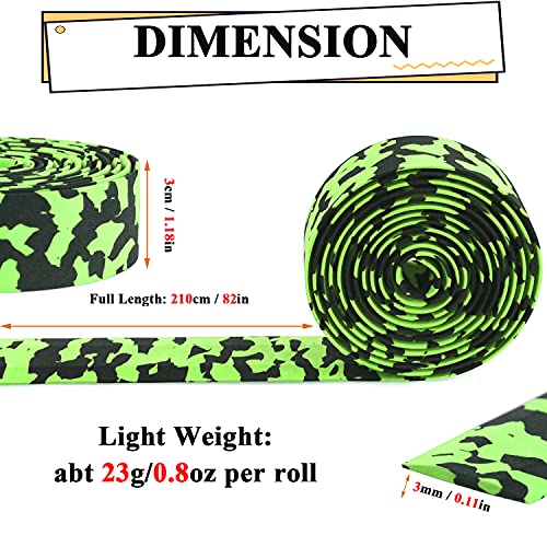KINGOU Black & Green Camouflage EVA Road Bike Handlebar Tape - 2PCS