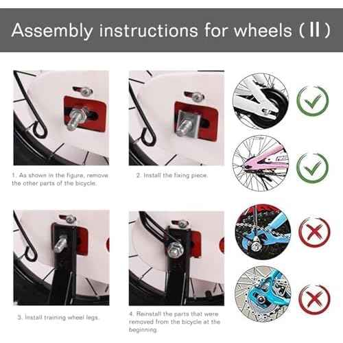 DDJKCZ Training Wheels for Kids Bicycle,Flash Mute Big Wheel Compatible for 12 14 16 18 20 inch Single Speed Bike