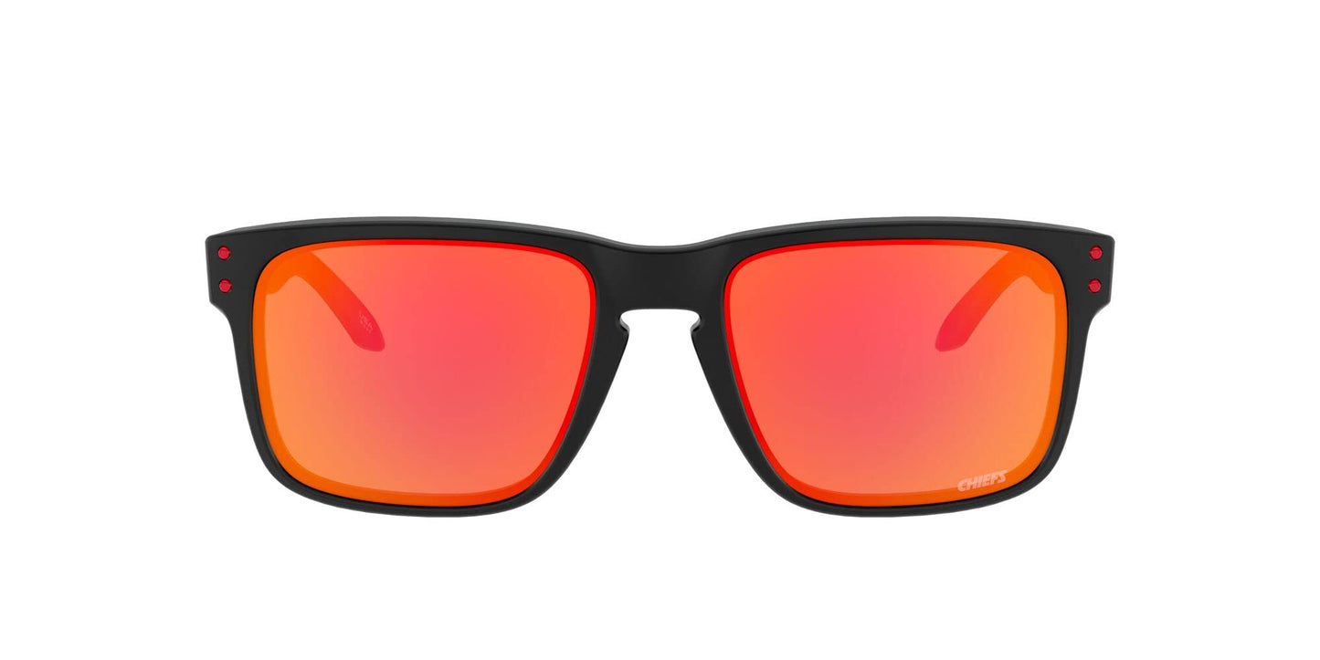Oakley OO9102 Holbrook Sunglasses, Matte Black/Prizm Ruby Lens, 57mm