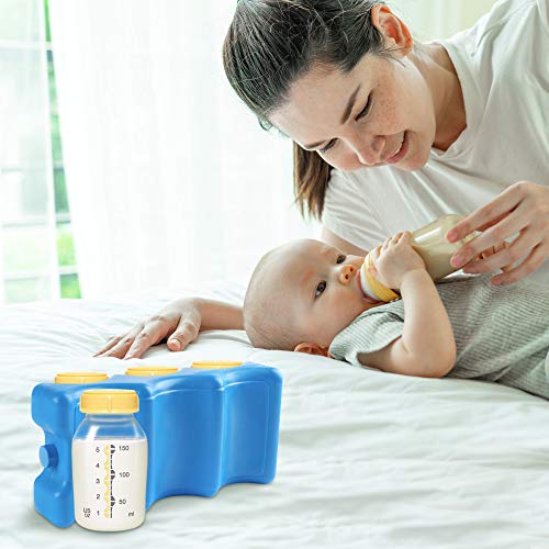 2-Pack Reusable Ice Packs for Cooler & Breast Milk Storage, Contoured Freezer Pack