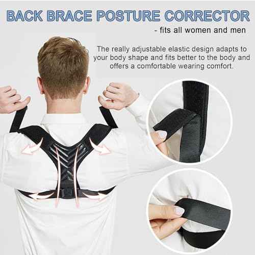 Posture Corrector, Back Brace for Women and Men, Adjustable Back Support, Shoulder Straightener for Improving Hunchback, Providing Pain Relief from Neck, Shoulder, and Upper Back