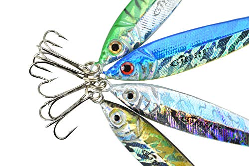 Fishing Bullet Jig 1.5oz - 3 Pack in Green Mackerel - Vibrant Lifelike Colors