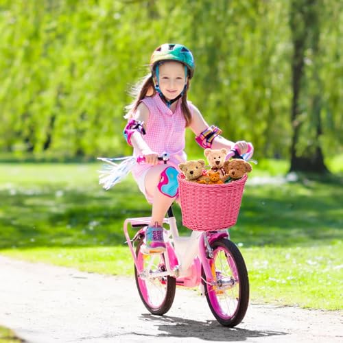 Yopay 2 Pack Bike Basket for Girls, Kids Bicycle Basket Front Handlebar for Balance Bike, Tricycle, Scooter for Arts and Crafts, 9 in/ 8In