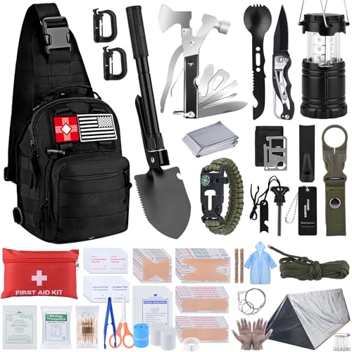 Emergency Survival Kit with 251 Pieces - Black, First Aid & Outdoor Gear