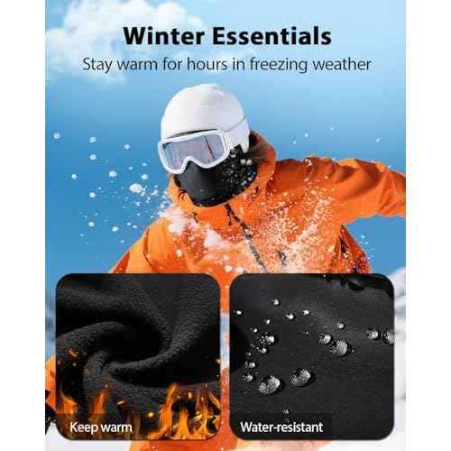 RIGWARL Winter Balaclava Ski Mask for Men Women, Windproof Thermal Fleece Face Cover with Movable Design & Glasses Holes, Warm Neck Hood Gifts for Cold Weather Skiing, Cycling, Running, Outdoor Work
