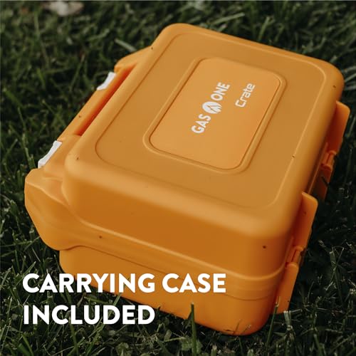 Gas One Butane Fuel Camp Stove - Crate Series Portable Mini Stove Orange