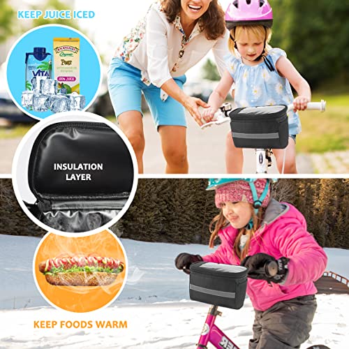 Kids Bike Basket with Phone Holder and Cooler - Toddler Girl Boy Cycling Accessory
