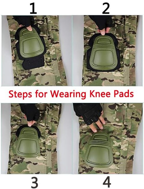 H World Shopping Military Army Tactical Airsoft Paintball Shooting Pants Combat Men Pants with Knee Pads Jungle camo (M-32W)