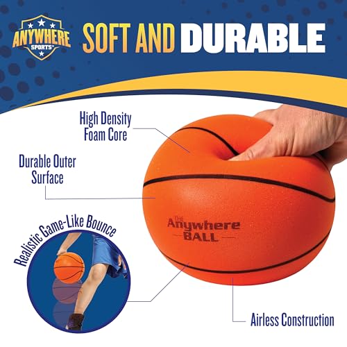 Mini 7-Inch Silent Foam Basketball for Indoor Dribbling & Training - Realistic Bounce