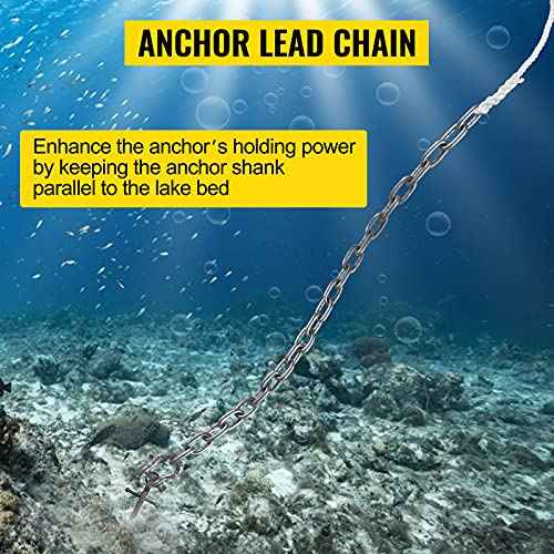 VEVOR Anchor Rode and Chain, 15' x 5/16" Boat Anchor Chain, 1/2" x 200' Nylon Rope, 2.2T Chain Tension Galvanized Steel Chain, Windlass-Grade Three Strand Twist Nylon, Anchor Chain for Boats, Ships