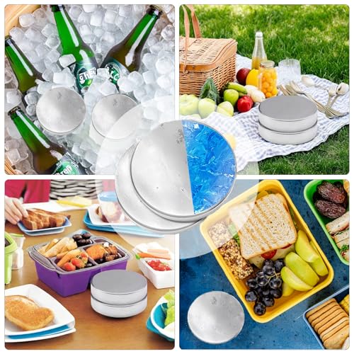 2 Packs Stainless Steel Ice Packs for Lunch Boxes - Reusable Quick Freeze Packs for Cooler, Bento, Lunch Bags - Long Lasting Cooling Ice Packs for Camping, Fishing, Picnics and Travel