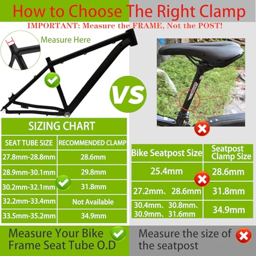 Bike Seat Post Clamp Quick Release Aluminium Alloy 28.6mm 31.8mm 34.9mm - 31.8mm Variation