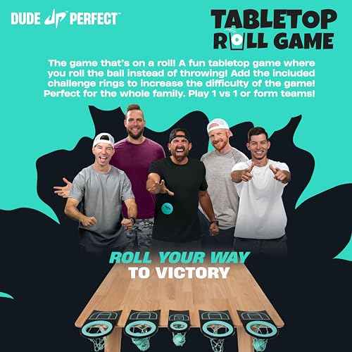 Dude Perfect Sticky Tic Tac Toe & Tabletop Roll Set | Indoor & Outdoor Games, Perfect Fun for Family Game Night & Parties, Birthday for Children, Kids & Adults | Ages 4+ & 6+