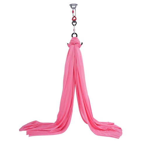Aerial Yoga Hammock & Silk with 1100lbs Capacity, Pink Satin Anti-Gravity Yoga Swing for Home Gym, Studios