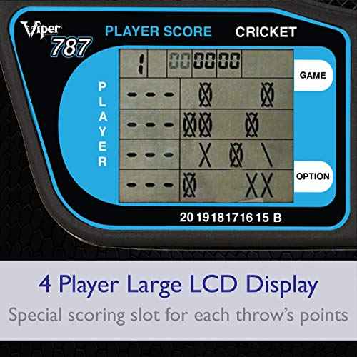 Viper 787 Electronic Dartboard, Ultra Thin Spider For Increased Scoring Area, Free Floating Segments, Locking Segment Holes For Fewer Bounceouts, Automatic Scoring