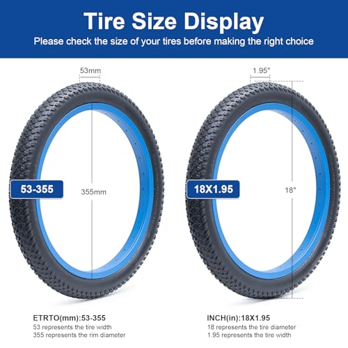 18x1.95 Bike Tire - Folding Replacement Bicycle Tire 53-355 for City & Road Bikes