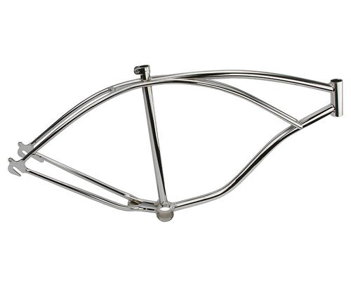 ALTALINE Bike Steel 26" Bicycle Beach Cruiser Frame, Multiple Colors (Chrome)
